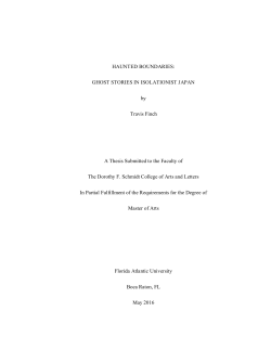 HAUNTED BOUNDARIES: GHOST STORIES IN ISOLATIONIST