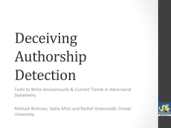 Deceiving Authorship Detection