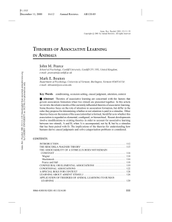 theories of associative learning in animals