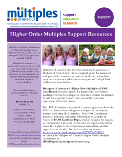 Higher Order Multiples Support Resources