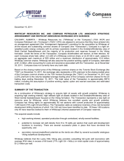December 15, 2011 WHITECAP RESOURCES INC. AND