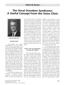 The Vocal Overdoer Syndrome: A Useful Concept From