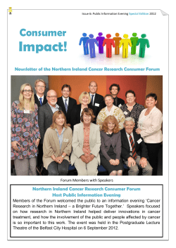 Consumer Impact Public Information Evening Special Edition 2012