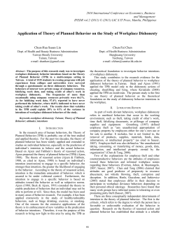 Application of Theory of Planned Behavior on the Study