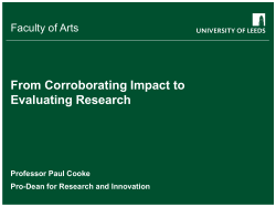 From Corroborating Impact to Evaluating Research