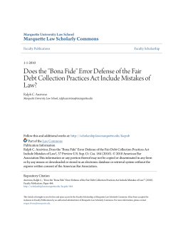 Does the "Bona Fide" - Marquette Law Scholarly Commons