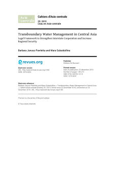 Transboundary Water Management in Central Asia