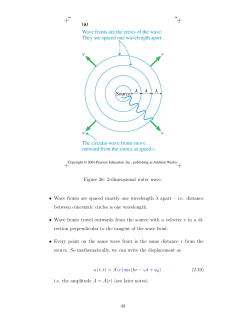 Figure 26: 2-dimensional water wave. • Wave fronts are spaced