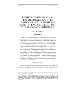 Subsistence Hunting and Fishing in Alaska