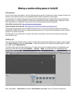 Making a marble-rolling game in Unity3D