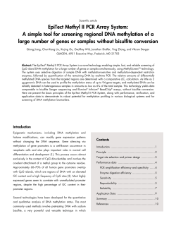 EpiTect Methyl II PCR Array System: A simple tool