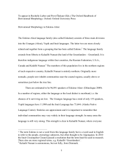 Derivational Morphology in Eskimo-Aleut.