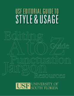 usf editorial guide to - University of South Florida