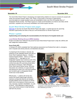November 2016 Newsletter - Southwestern Ontario Stroke Network