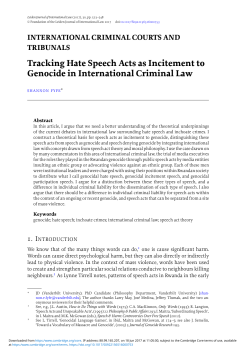 Tracking Hate Speech Acts as Incitement to Genocide in