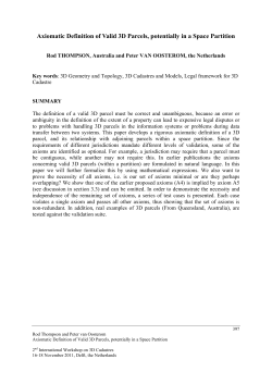 Axiomatic Definition of Valid 3D Parcels, potentially in a Space