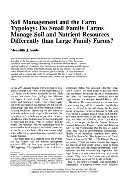 Soil Management and the Farm Typology: Do