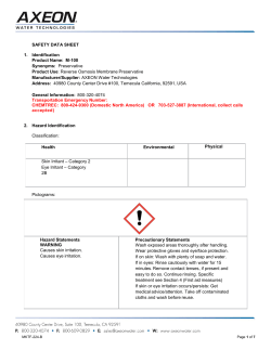 SAFETY DATA SHEET 1. Identification Product Name: M