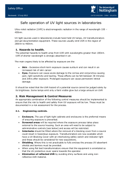 Safe operation of UV light sources in laboratories