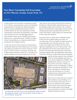 Fact Sheet: Upcoming Soil Excavation at 1111 Marcus Avenue