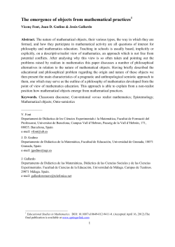 The emergence of objects from mathematical practices