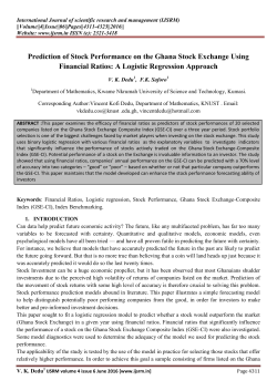 Prediction of Stock Performance on the Ghana Stock Exchange