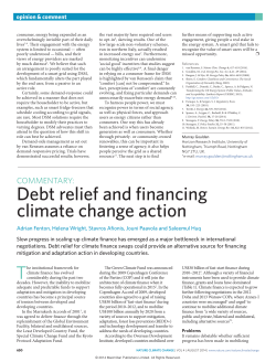 Debt relief and financing climate change action