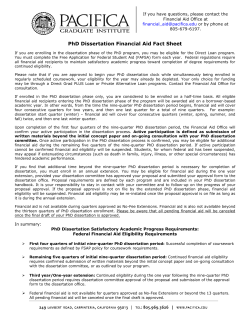 PhD Dissertation Financial Aid Fact Sheet
