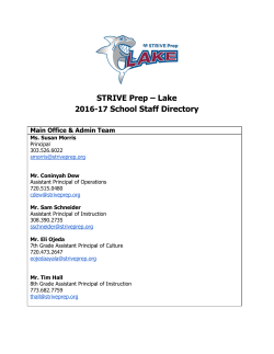 STRIVE Prep &ndash; Lake 201617​ School Staff Directory