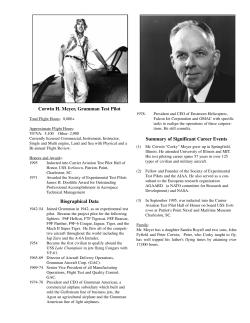 Summary of Significant Career Events Corwin H. Meyer, Grumman