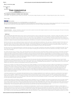 The disparity between intellect and character