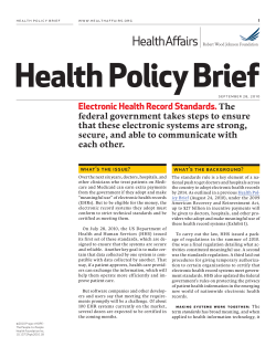 The latest Health Policy Brief