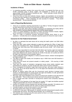 Facts on Elder Abuse - Australia