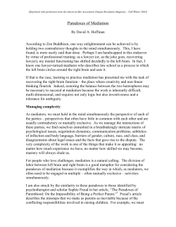 Paradoxes of Mediation