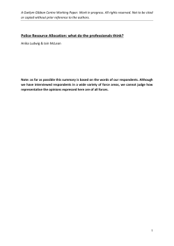 Police Resource Allocation - Gwilym Gibbon Centre for Public Policy