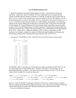 CH 342 Handin Homework 8 1. Sketch the qualitative molecular