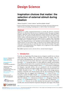 the selection of external stimuli during ideation