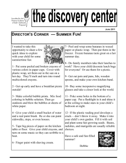 director`s corner —summer fun!