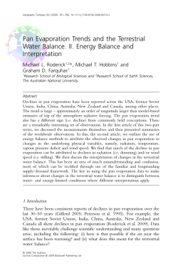 Pan Evaporation Trends and the Terrestrial Water Balance. II