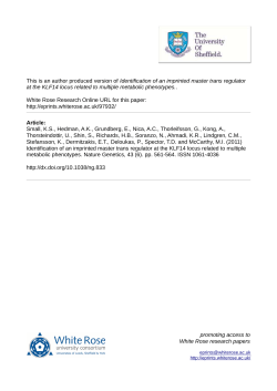 Identification of an imprinted master trans regulator at the KLF14
