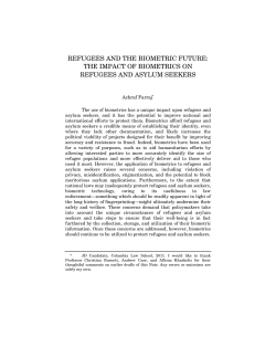refugees and the biometric future: the impact of biometrics on