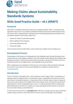 Making Claims about Sustainability Standards