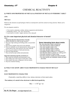CHEMICAL REACTIVITY