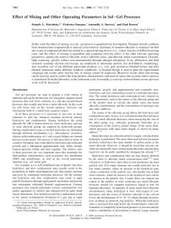 Effect of Mixing and Other Operating Parameters in Sol
