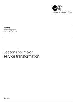 Lessons for major service transformation