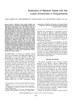 Extension of Myeloid Tissue into the Lower Extremities in