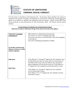 statute of limitations criminal sexual conduct