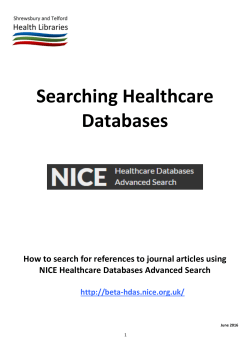 our guide to Searching Healthcare Databases via HDAS