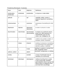 Threatening Stereotypes: Vocabulary Noun