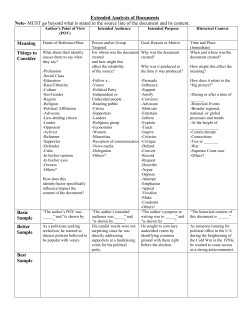 Extended Analysis - Centennial AP World History